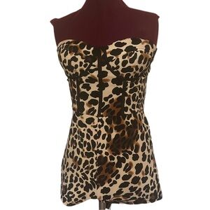 L’ATISTE Leopard print corset romper SM